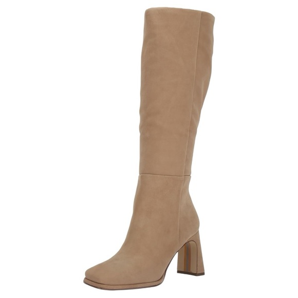 Sam Edelman Issabel Knee High Suede Boots Camel Tan Block Heel Size 6 New - Picture 4 of 10